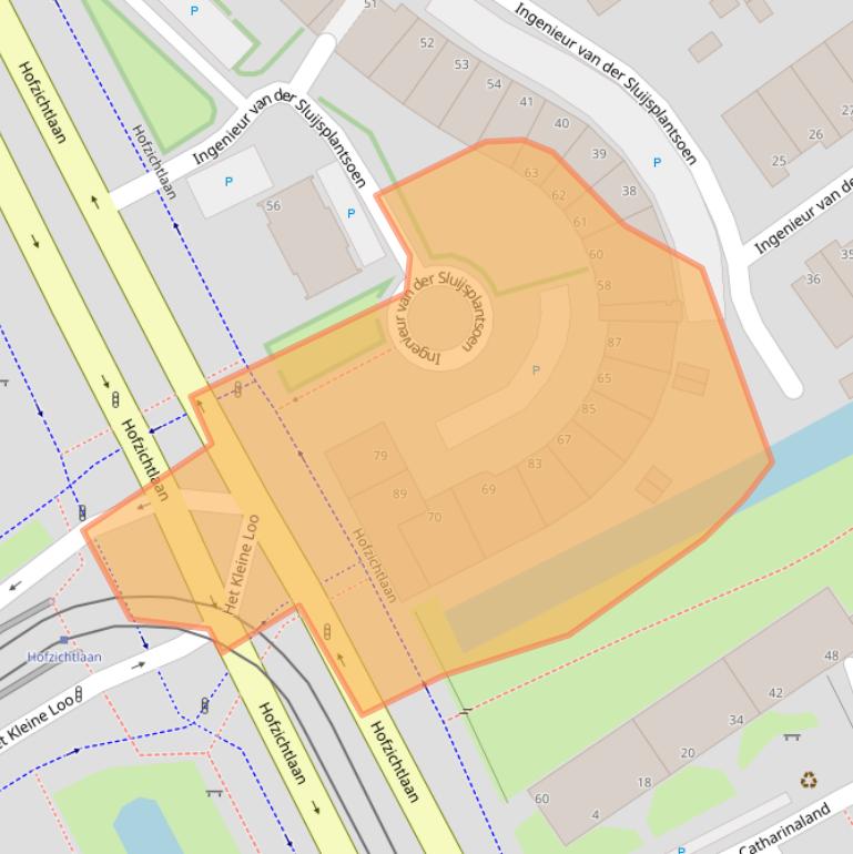 Kaart van postcodegebied 2591CX.