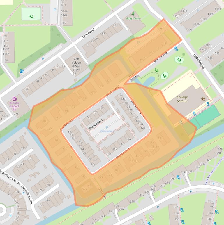 Kaart van postcodegebied 2591DA.