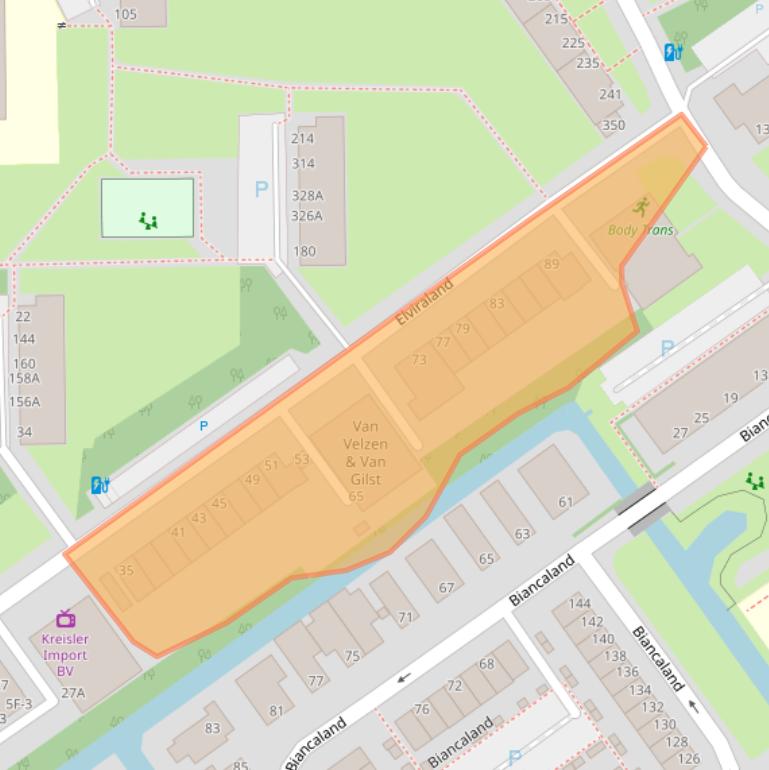 Kaart van postcodegebied 2591GG.