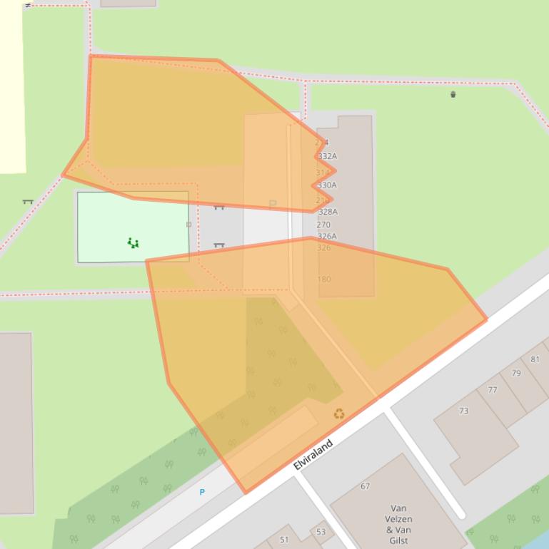 Kaart van postcodegebied 2591GP.