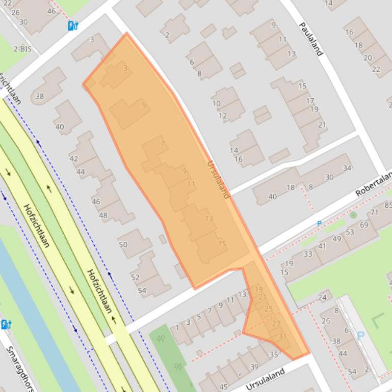 Kaart van postcodegebied 2591GS.