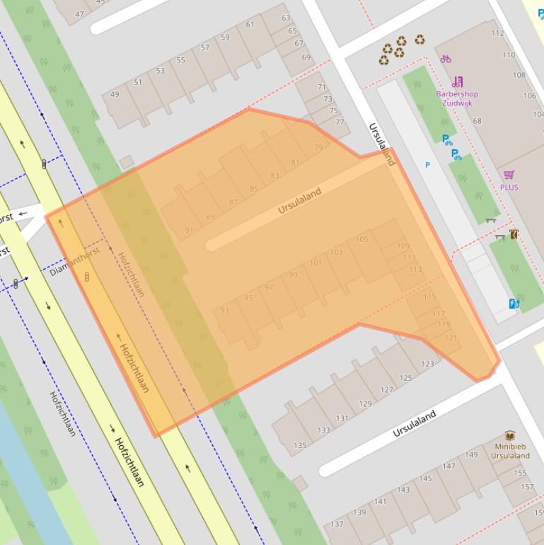 Kaart van postcodegebied 2591GV.