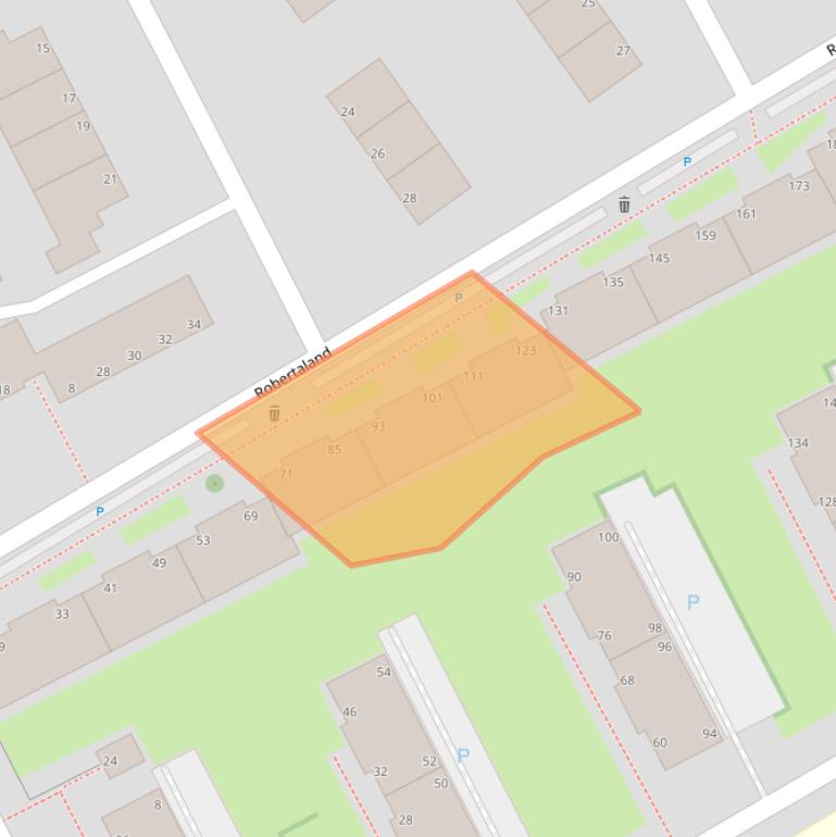 Kaart van postcodegebied 2591HV.