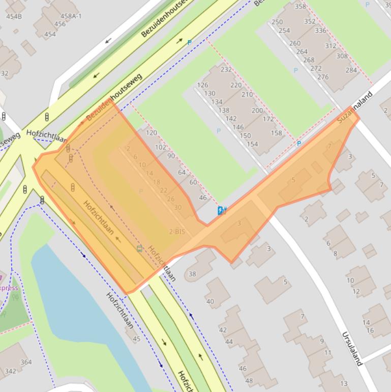 Kaart van postcodegebied 2591JE.