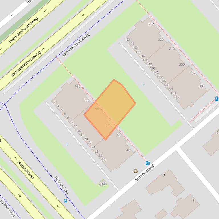 Kaart van postcodegebied 2591JH.