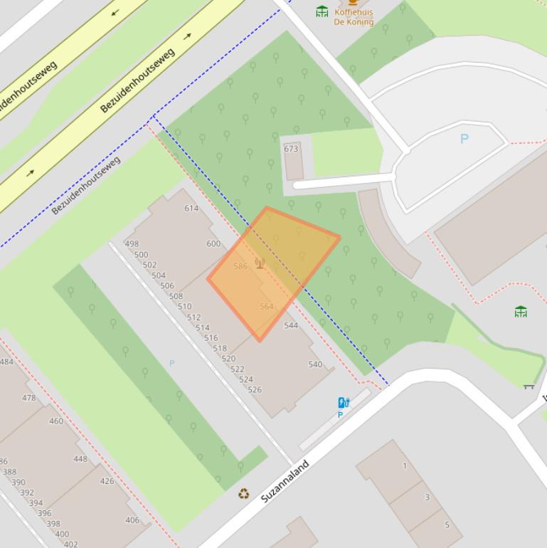 Kaart van postcodegebied 2591JX.