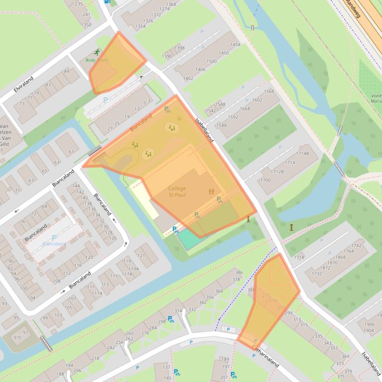 Kaart van postcodegebied 2591SG.