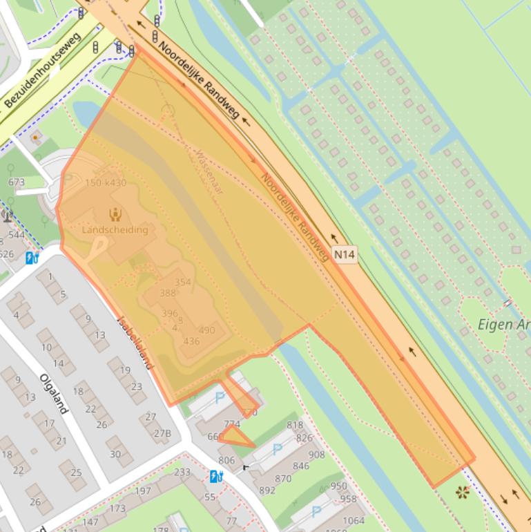 Kaart van postcodegebied 2591SL.