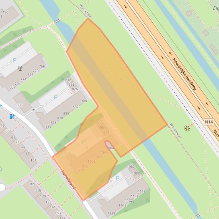 Kaart van postcodegebied 2591SV.