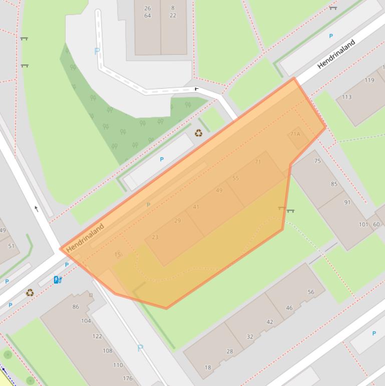 Kaart van postcodegebied 2591TB.