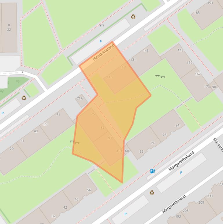 Kaart van postcodegebied 2591TC.