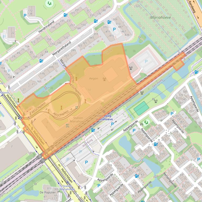 Kaart van postcodegebied 2591TV.