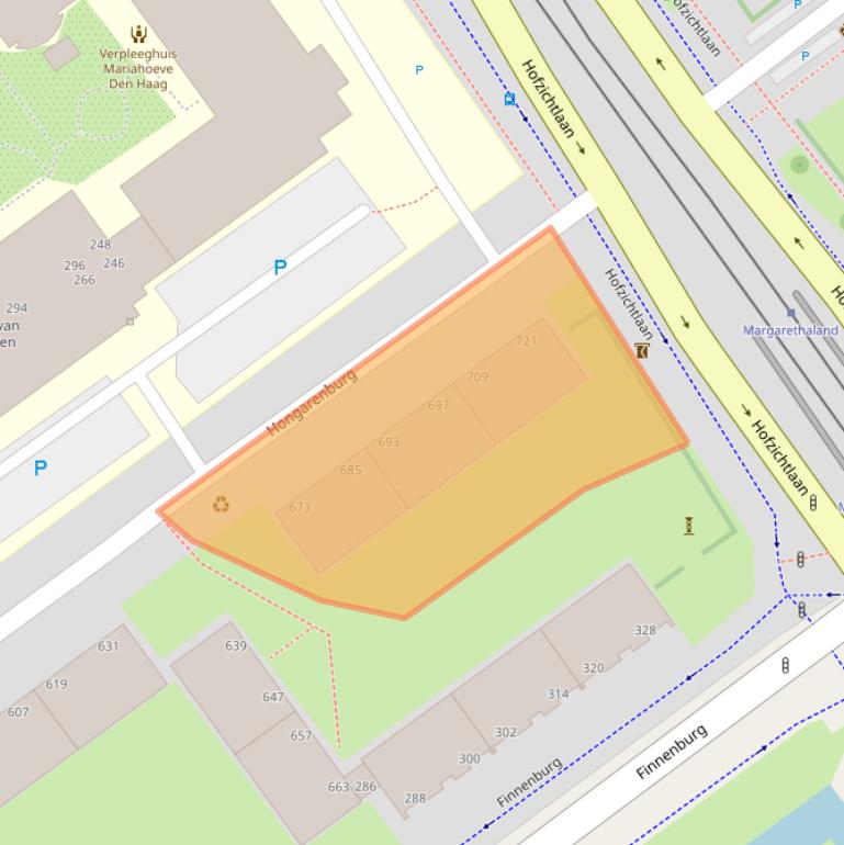 Kaart van postcodegebied 2591VZ.