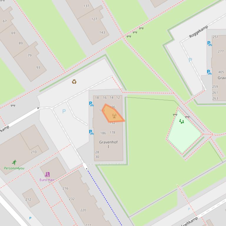 Kaart van postcodegebied 2592BJ.