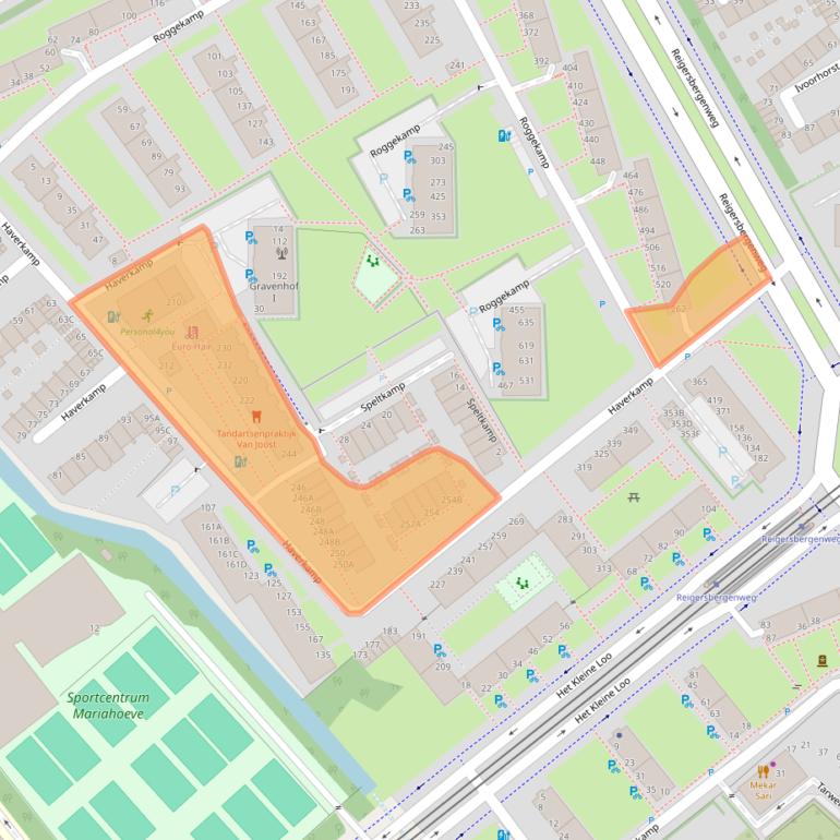 Kaart van postcodegebied 2592BM.