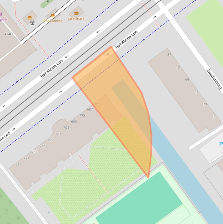 Kaart van postcodegebied 2592BV.