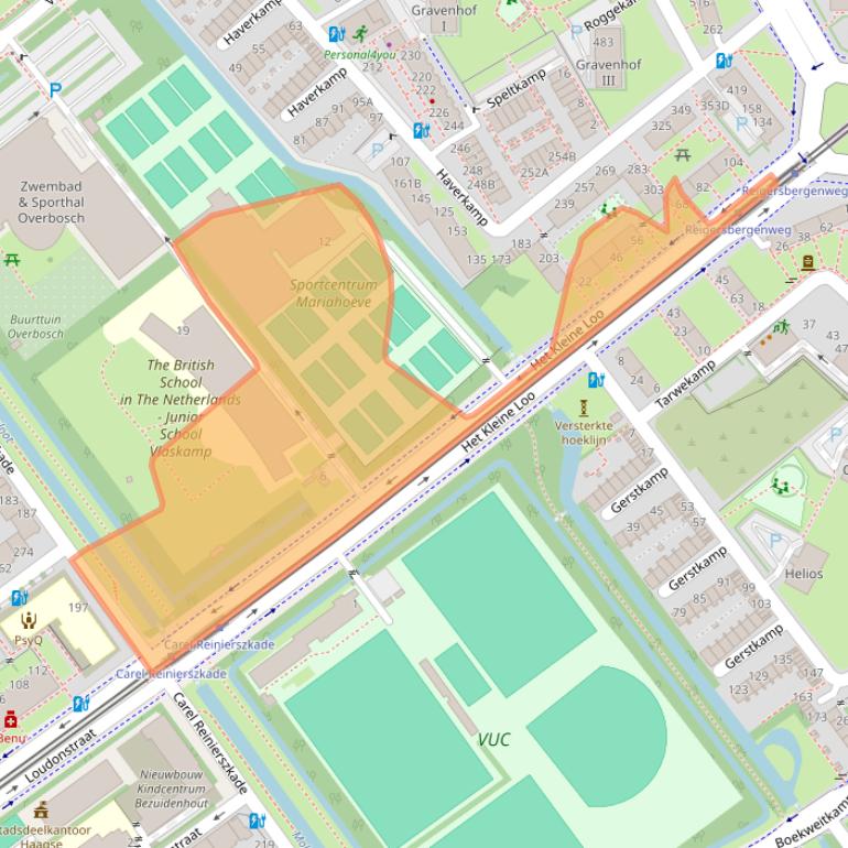 Kaart van postcodegebied 2592CE.