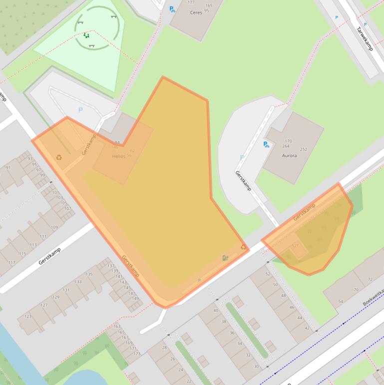 Kaart van postcodegebied 2592CT.