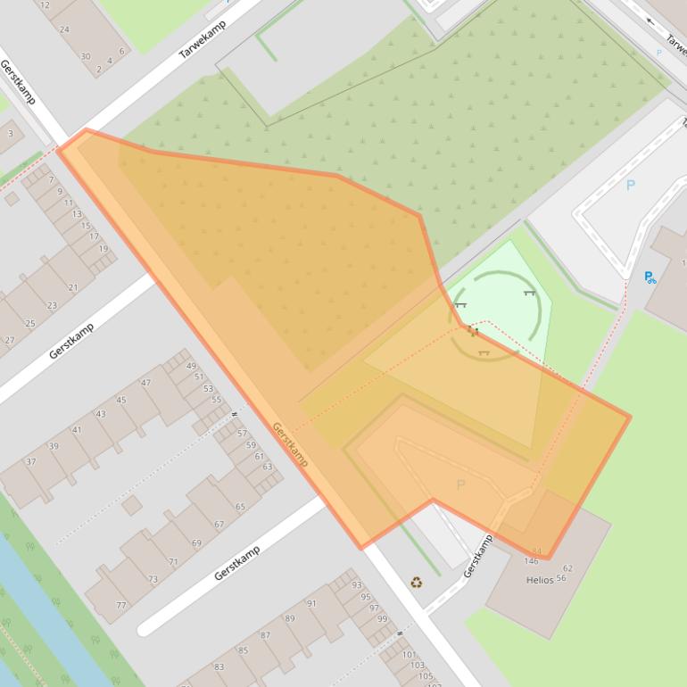 Kaart van postcodegebied 2592CV.