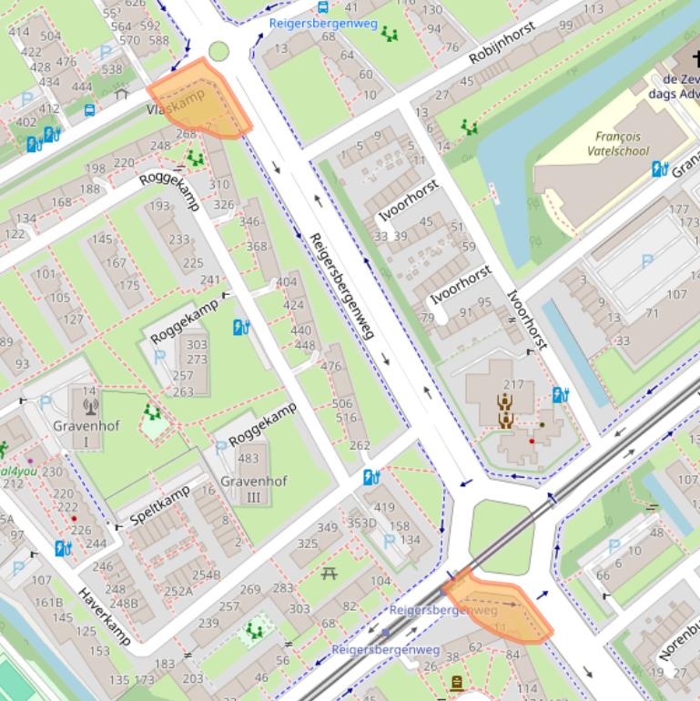 Kaart van postcodegebied 2592CZ.