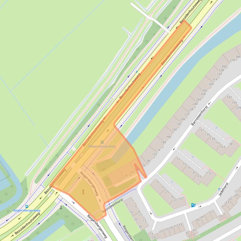 Kaart van postcodegebied 2592EK.