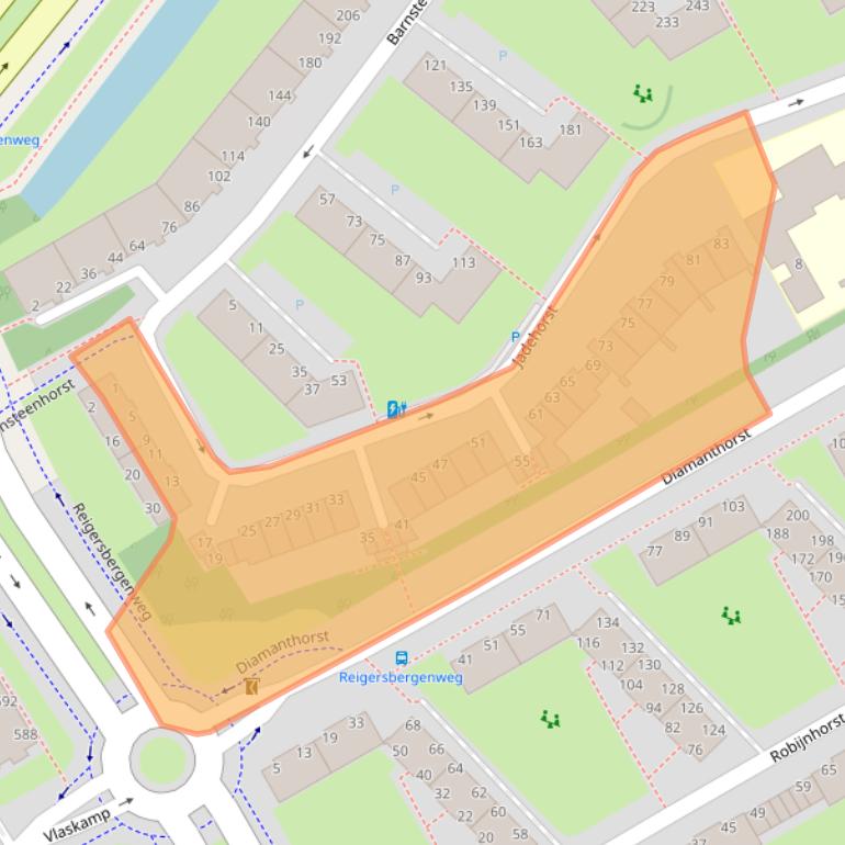 Kaart van postcodegebied 2592EV.