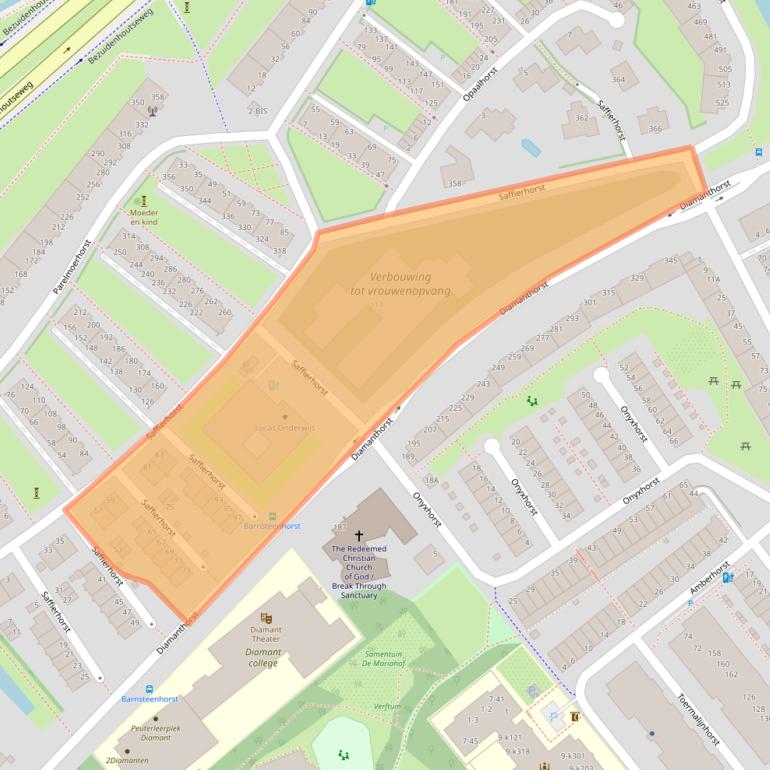 Kaart van postcodegebied 2592GK.