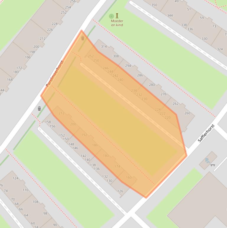 Kaart van postcodegebied 2592GN.