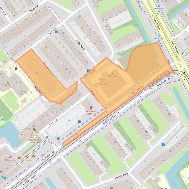 Kaart van postcodegebied 2592HN.