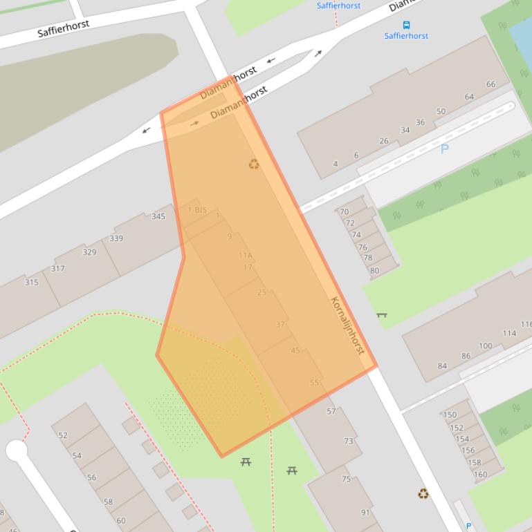 Kaart van postcodegebied 2592HR.