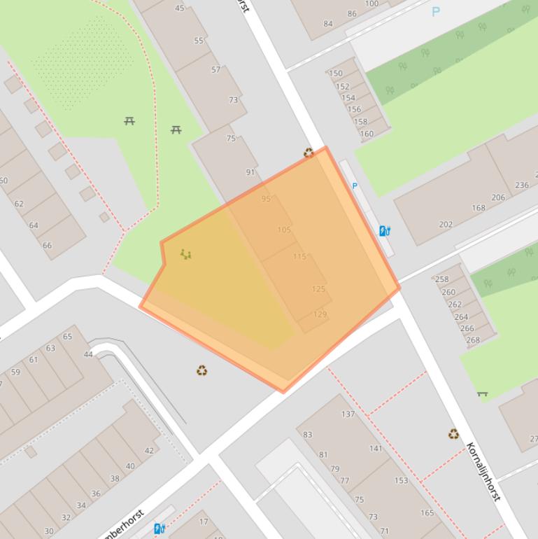 Kaart van postcodegebied 2592HT.