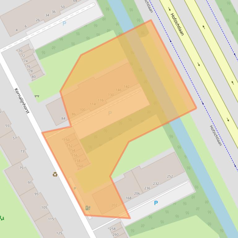 Kaart van postcodegebied 2592HZ.