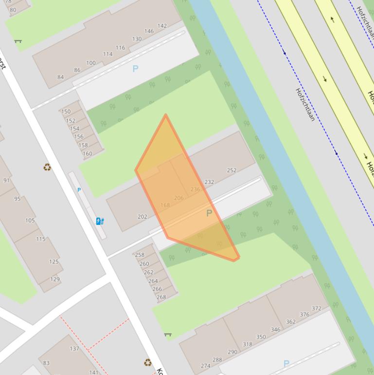 Kaart van postcodegebied 2592JA.