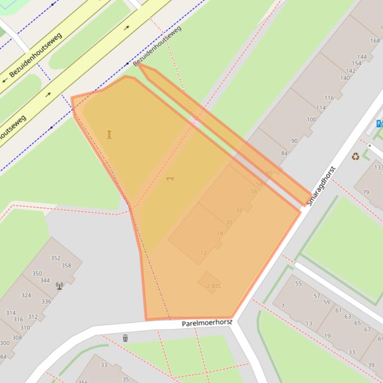 Kaart van postcodegebied 2592RR.