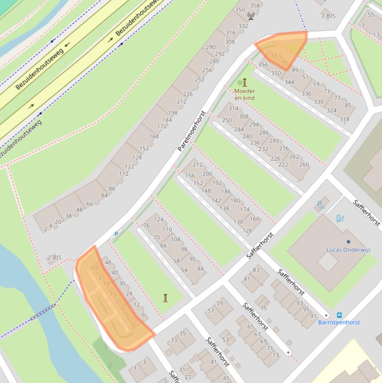 Kaart van postcodegebied 2592SB.