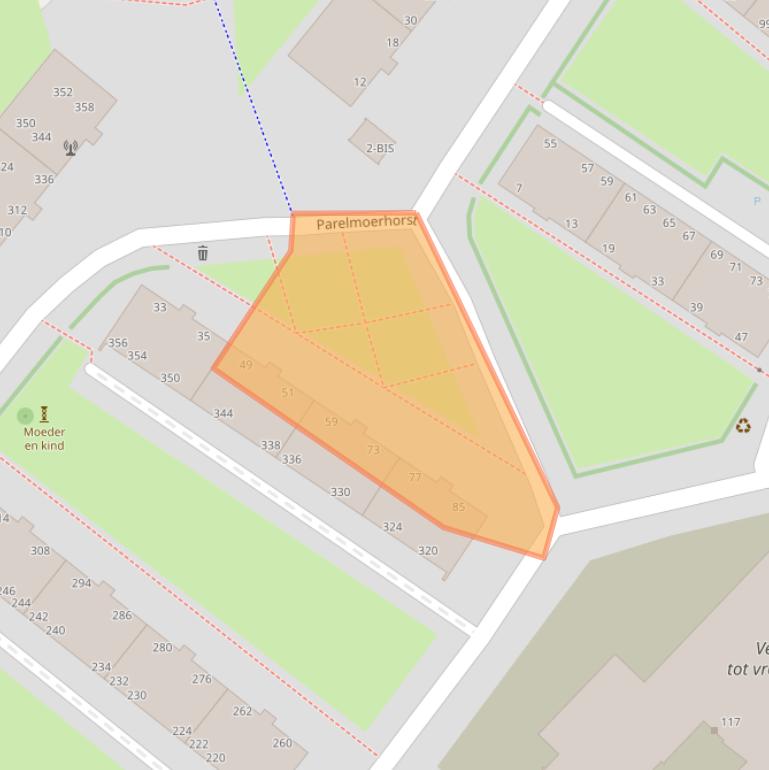 Kaart van postcodegebied 2592SC.