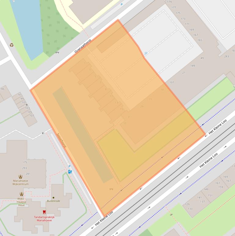 Kaart van postcodegebied 2592SN.