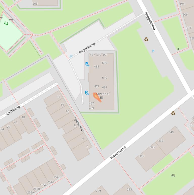 Kaart van postcodegebied 2592VZ.