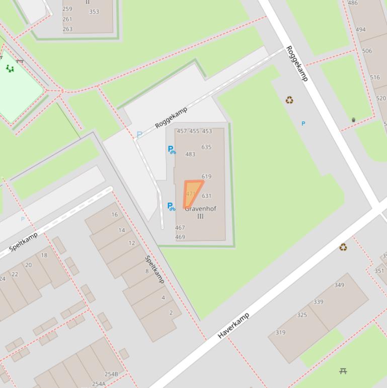 Kaart van postcodegebied 2592XB.