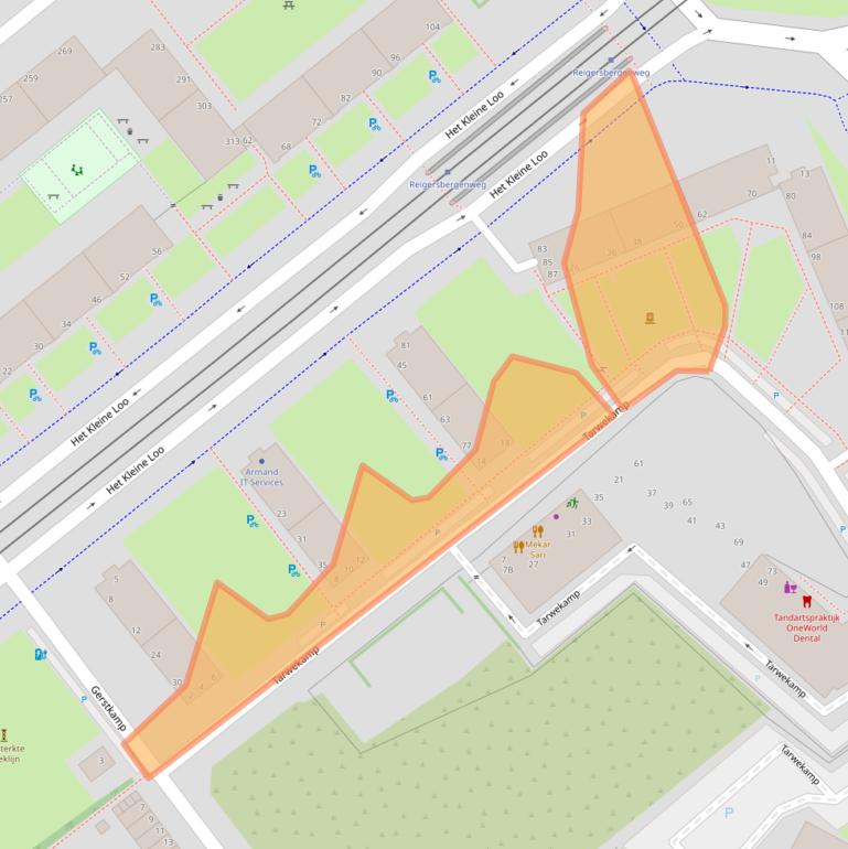 Kaart van postcodegebied 2592XL.