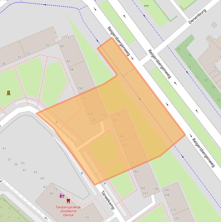 Kaart van postcodegebied 2592XN.