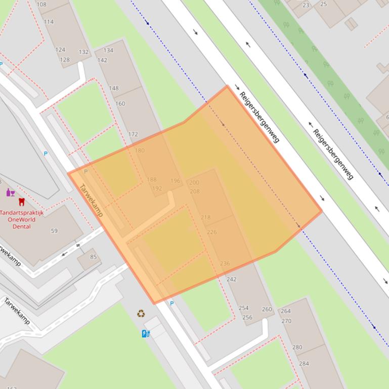 Kaart van postcodegebied 2592XP.