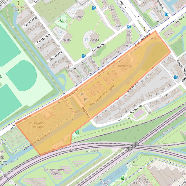 Kaart van postcodegebied 2592XT.