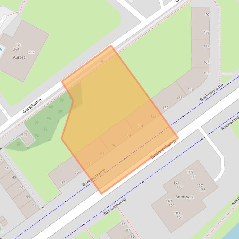 Kaart van postcodegebied 2592XW.