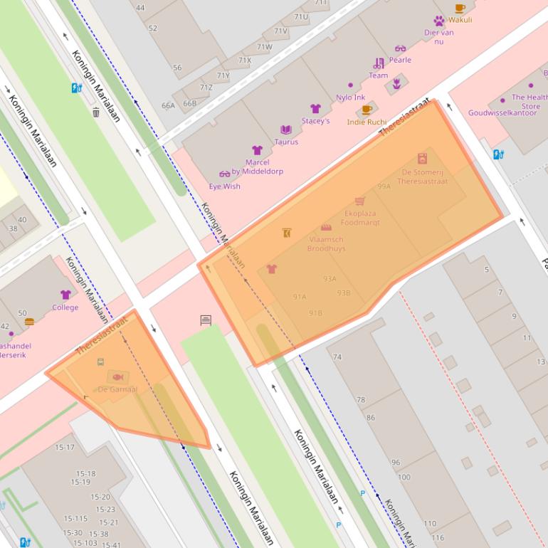 Kaart van postcodegebied 2593AC.