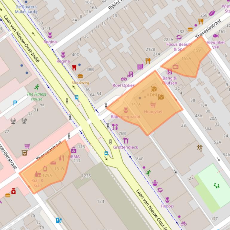 Kaart van postcodegebied 2593AG.