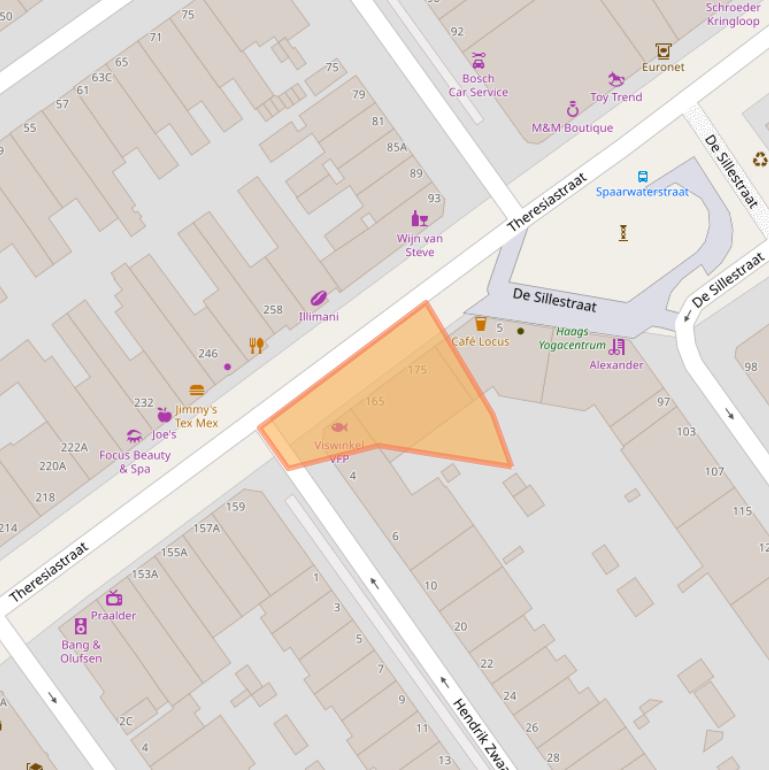 Kaart van postcodegebied 2593AH.