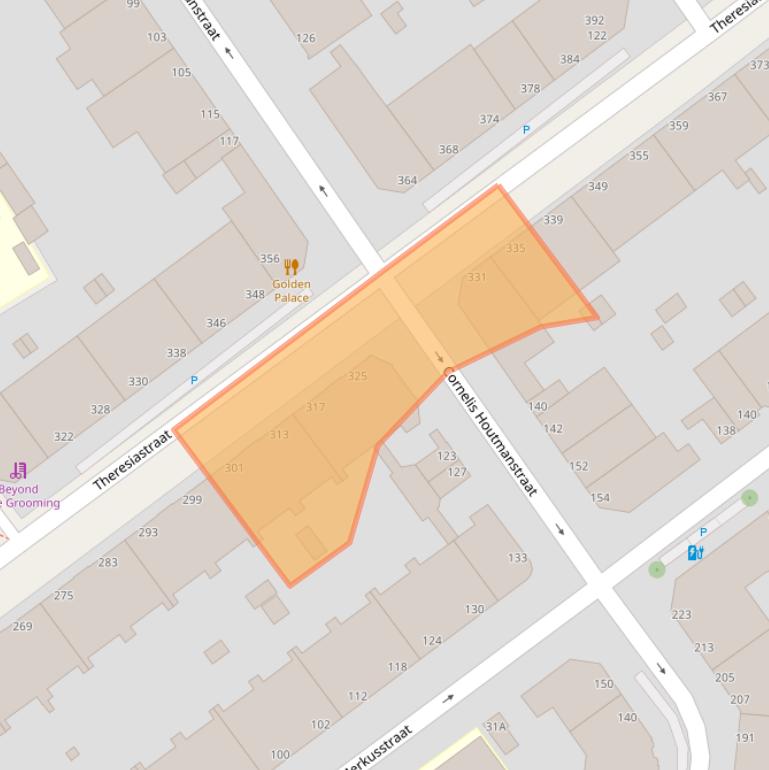 Kaart van postcodegebied 2593AL.