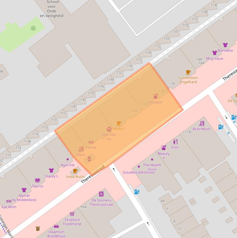 Kaart van postcodegebied 2593AS.