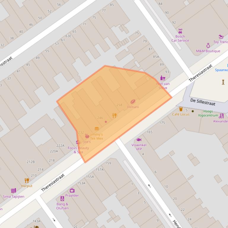 Kaart van postcodegebied 2593AW.